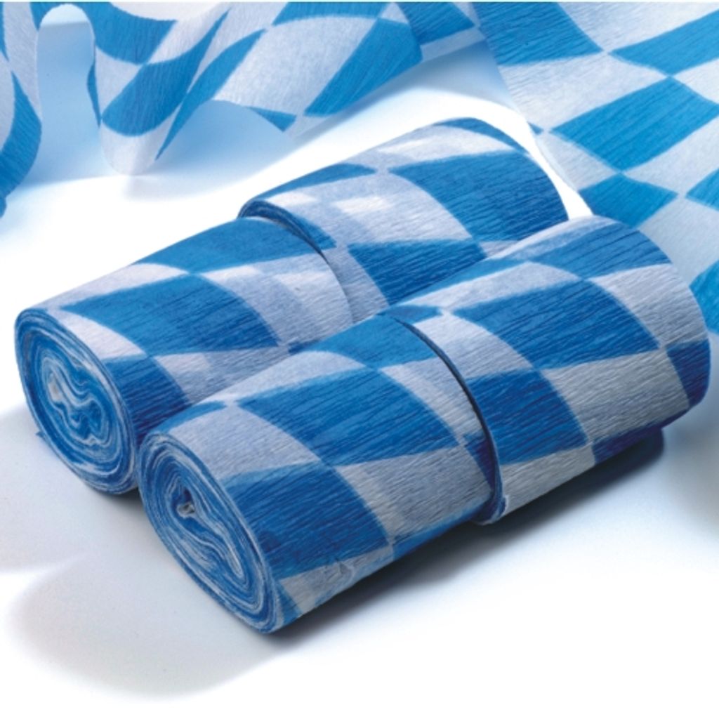 Papstar Kreppbänder 10 m x 5 cm "Bayrisch Blau" schwer entflammbar, 40 Rollen