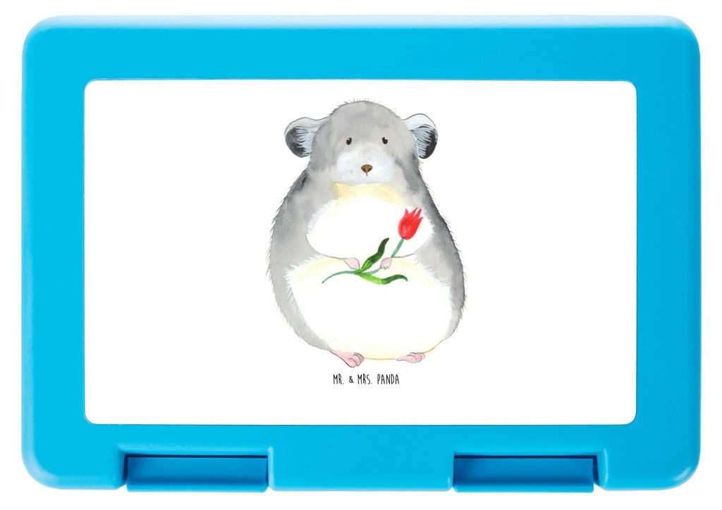 Mr. & Mrs. Panda Pausenbox Chinchilla Blume - Weiß - Geschenk, Bentobox, Lustige Sprüche, Büro, Meal Prep Box, Büroalltag, Liebeskummer, Chinch...
