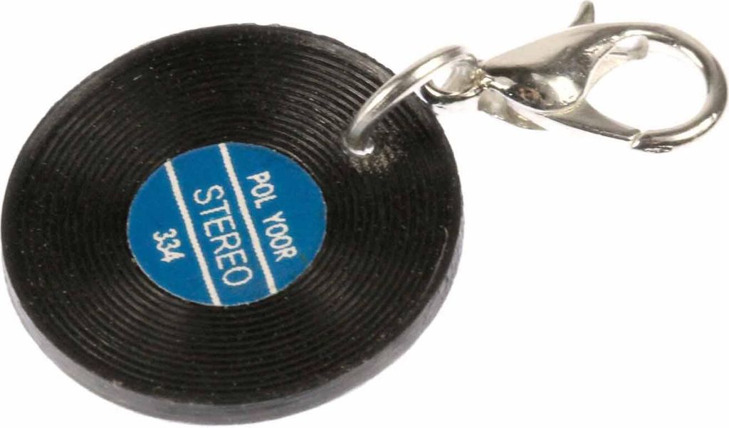 Schallplatte LP Vinyl Charm Zipper Pull Anhänger Miniblings Musik DJ Disko blau