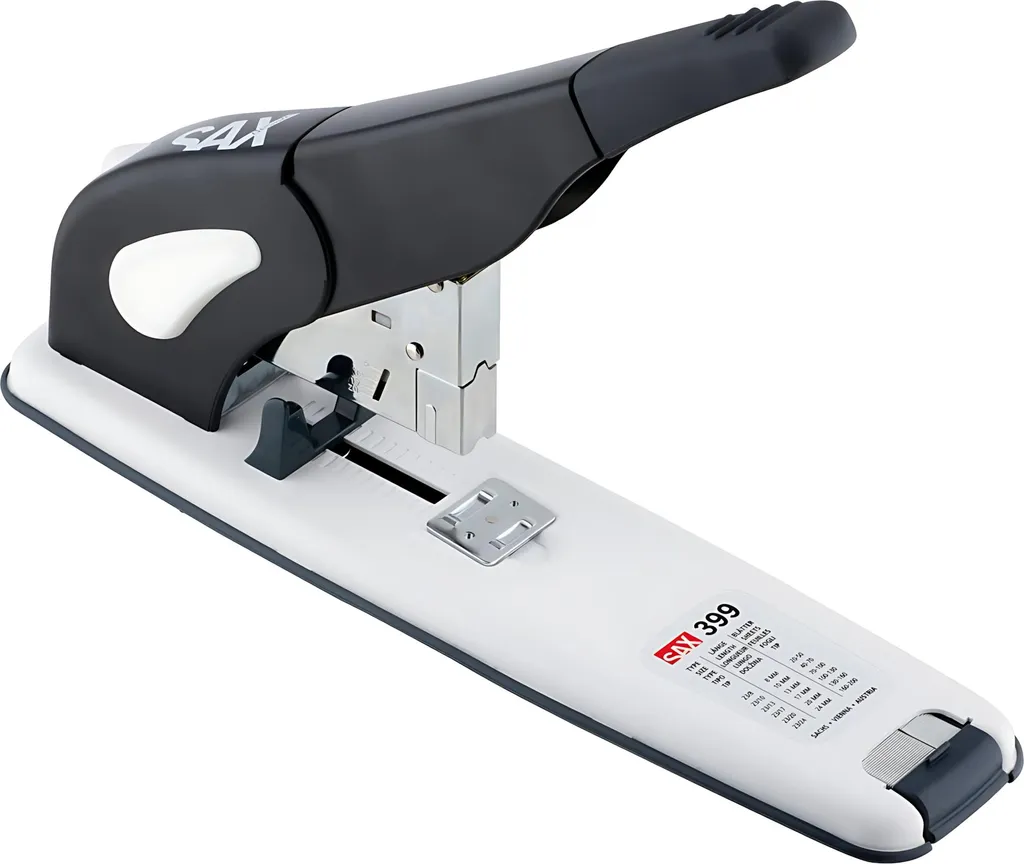 Agrafeuse grande capacité 200 feuilles noire avec profondeur 70 mm