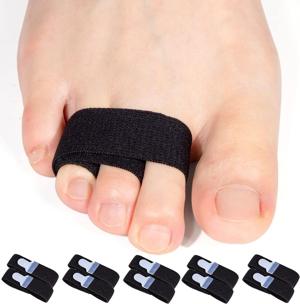 Toe Straightener Bandagen, 10er Pack Toe Wraps, Toe Splints für überlappende Zehen, Broken-Crooked-Claw-overlapping-Bent Tapes Brace Cushioned f...