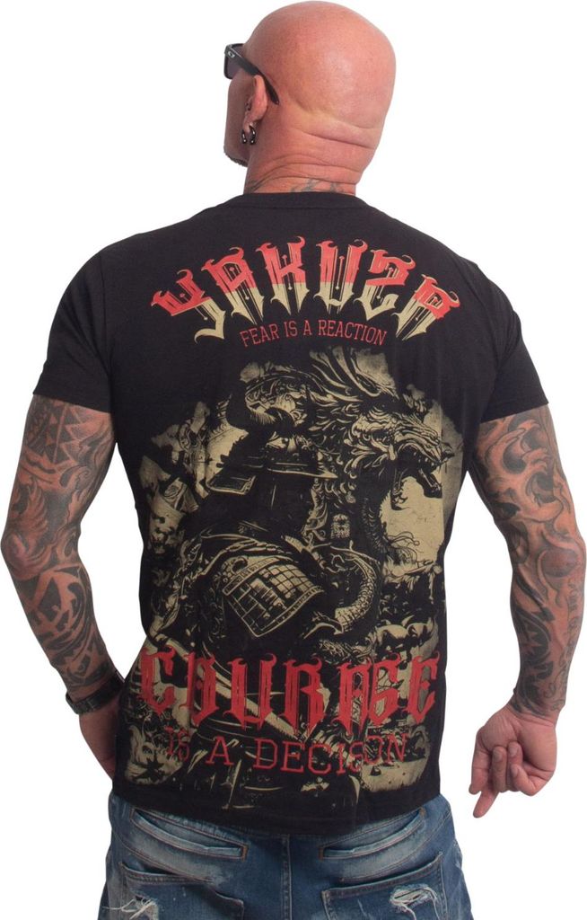 Yakuza Herren Courage Regular T-Shirt, Schwarz, S