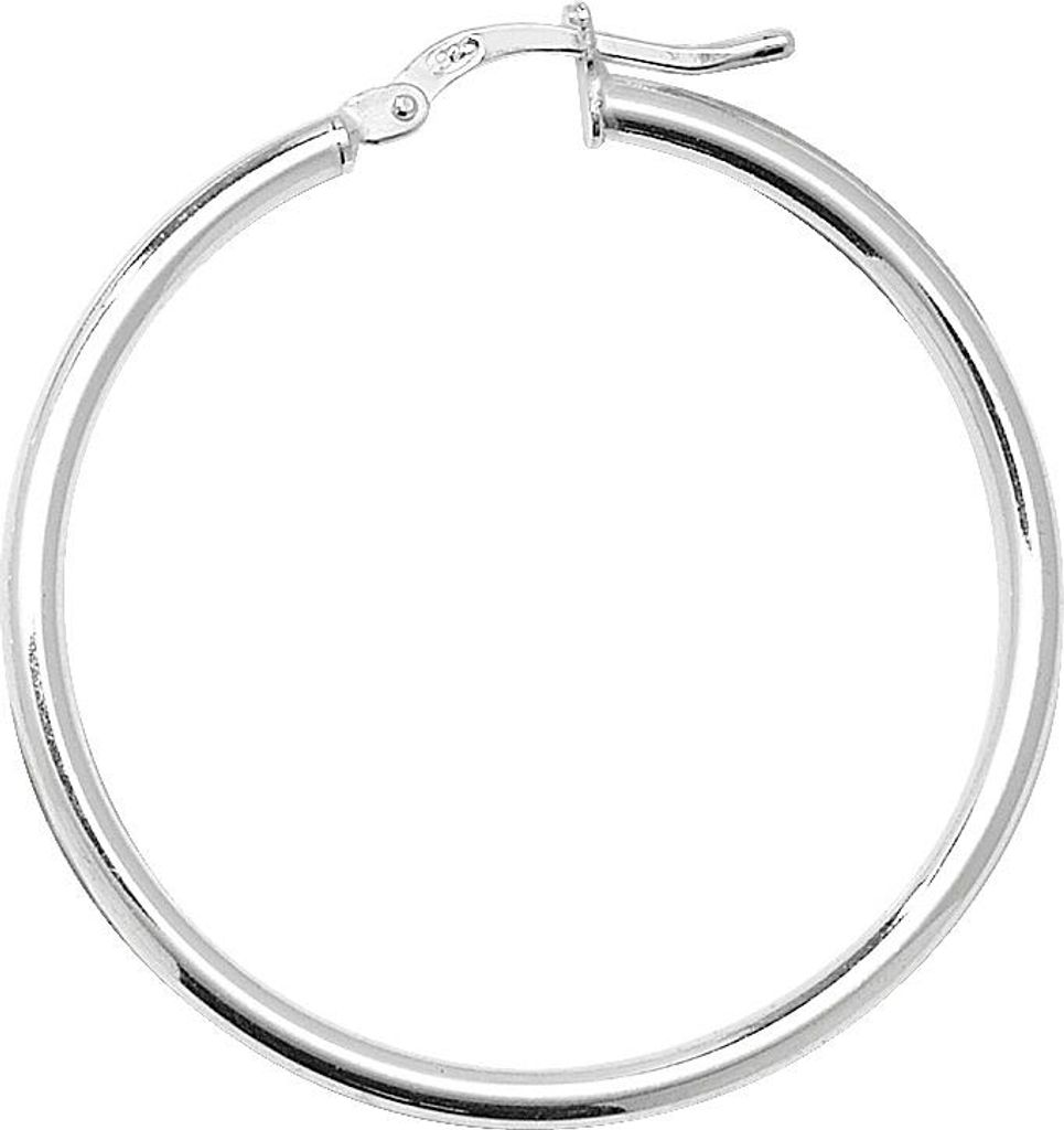 925 Sterling Silber Damen - Creolen / Ohrringe - 30mm; TRS17692MM30