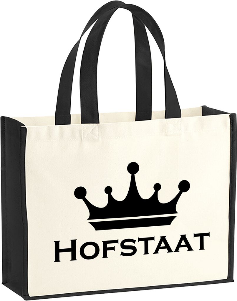 Huuraa Jutetasche Hofstaat Schützenfest 21 Liter Black Jute und Baumwolle Einkaufstasche Geschenkidee