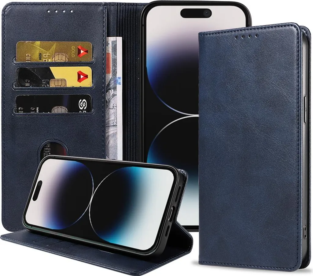 iPhone 11 Case - Folio Flip Wallet Phone Case - Custodia per telefono a portafoglio in pelle vintage, 8 scomparti per carte, 2 tasche per contanti, chiusura magnetica, supporto per il