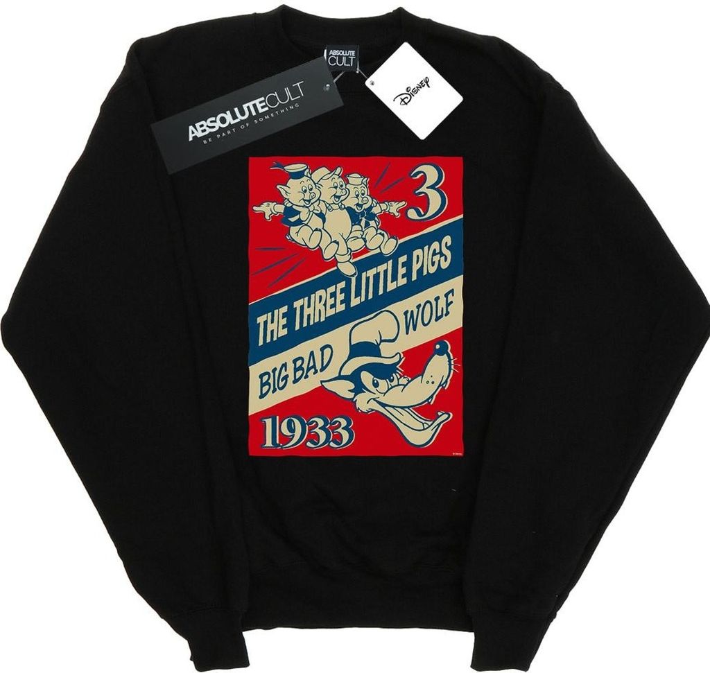 Disney - "And The Big Bad Wolf" Sweatshirt für Herren BI17767 (3XL) (Schwarz)