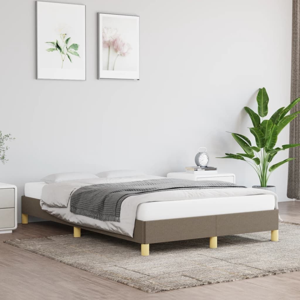 "Winterschlussverkauf "Bettgestell - CLORIS - Doppelbett - Robust und langlebig - ohne Matratze Taupe 120x190 cm - Einfache Montage - Stoff - DEMö...