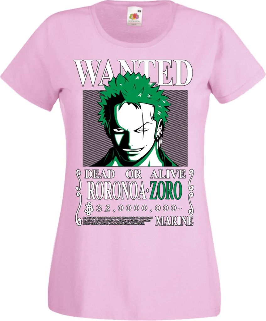 Damen T-Shirt Manga Anime One Manga Piece Anime Roronoa Zoro 01 Roronoa, Lady XS / Hellrosa