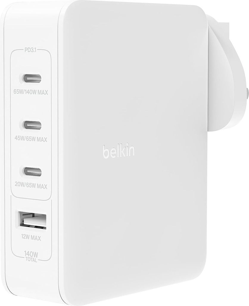 Belkin Netzladegerät 140W 4-Port GaN, 3xUSB-C 1xUSB-A Produktbild 