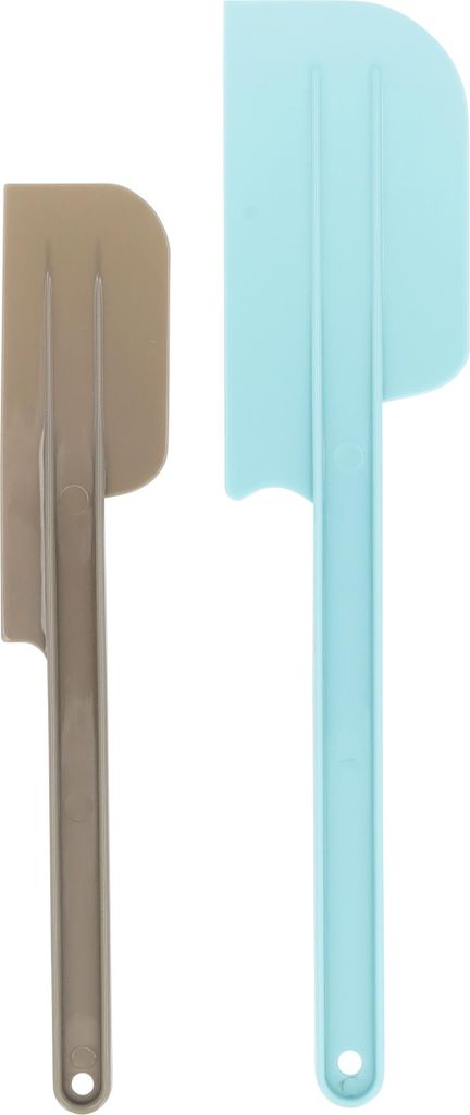 Krumble Spatel - 2er-Set - Buttercremespachtel - Tortenschaber - Teigschaber - Tortenschaber - Flexibel - Kunststoff - Blau - Grau