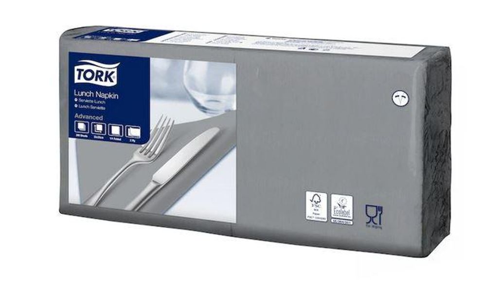 Tork - Serviette 33x33cm 200st Gray 477205 | Pack 200 Image du produit 