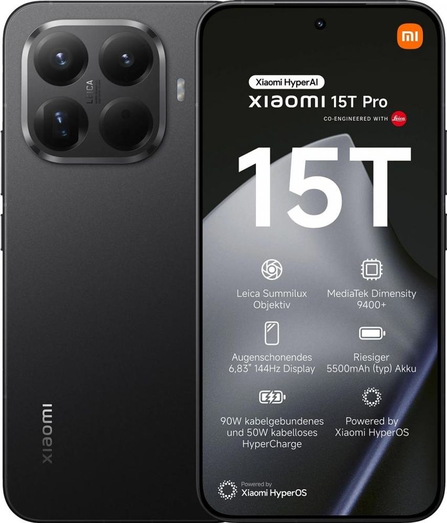 Xiaomi 15T Pro 12GB/256GB Czarny Zdjęcie produktu 