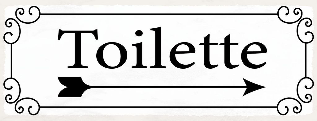 vianmo Holzschild 10x27 cm Toilette Pfeil rechts