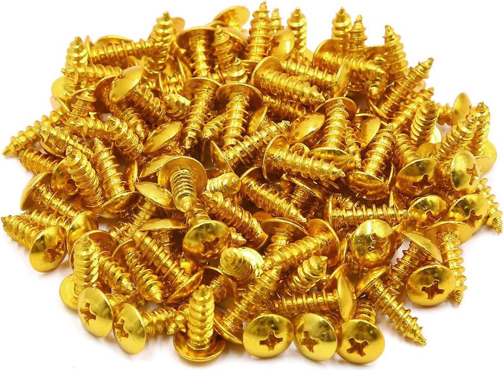 120stk Universal Motorrad Runde Querkopf Selbst Zapf Bolzen Schrauben Goldton DE de