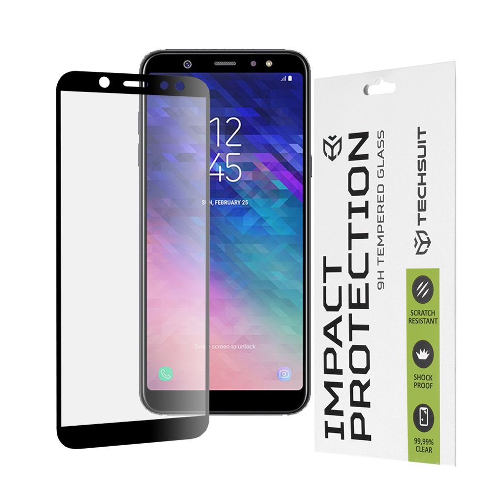 Techsuit Full Cover Impact Protection Displayschutzfolie für Samsung Galaxy A6 2018 - Schwarz