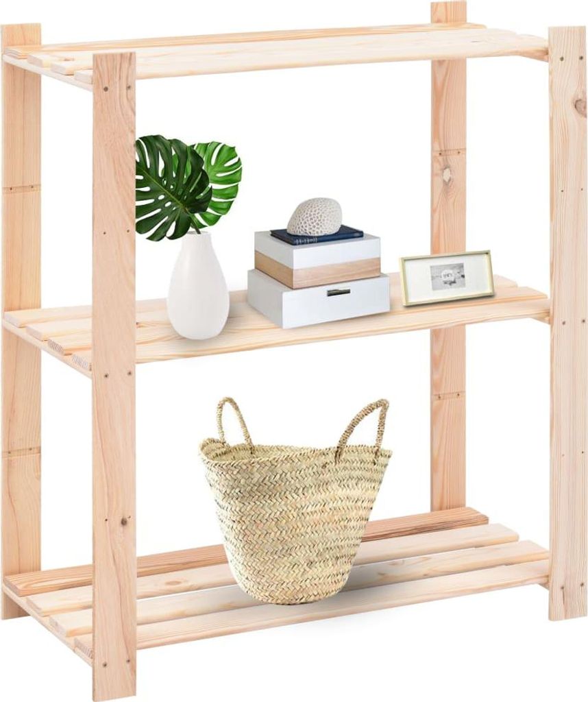 vidaXL Lagerregale 3 Böden 2 Stk. 80x38x90cm Massivholz Kiefer 150kg