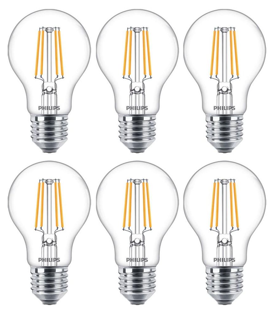 6 x Philips LED Filament Leuchtmittel Birne 4,3W = 40W E27 Image du produit 