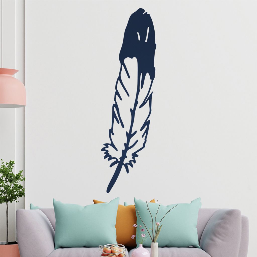 KIWISTAR Feder - Frieden Indianer Schmuck Vogel Wandtattoo in 6 Größen - Wandaufkleber Wall Sticker - Dekoration, Küche, Wohnzimmer, Schlafzimme...