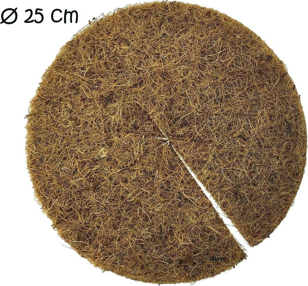 Kokos-Mulchscheibe 250 mm – Natürlicher Schutz für Pflanzen, Wurzeln & Boden gegen Unkraut und Kälte, Braun, 1 Stück