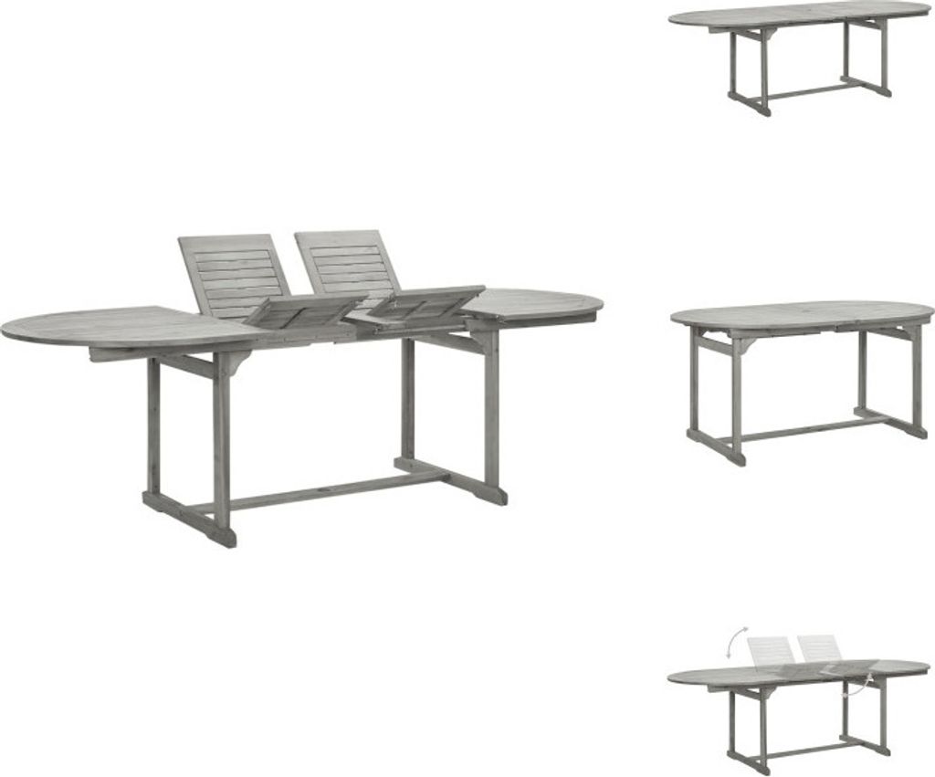 vidaXL Garten-Esstisch (160-240)x100x75 cm Massivholz Akazie - Gartentische
