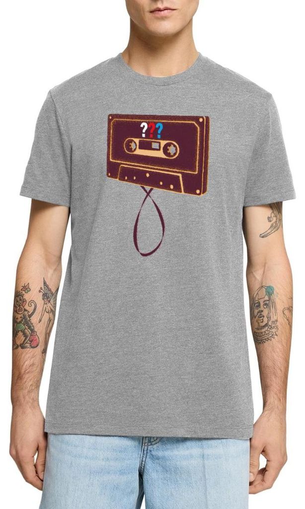 Spreadshirt Die Drei Fragezeichen Kassette Männer Premium T-Shirt, 3XL, Grau meliert