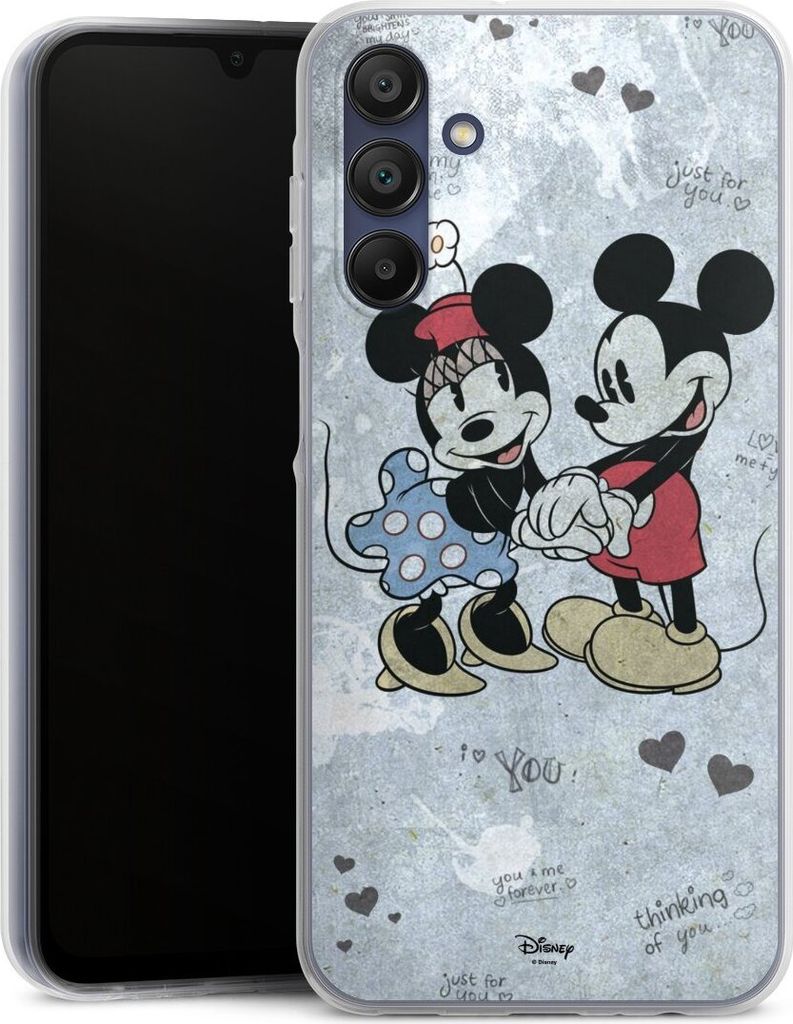 DeinDesign Handyhülle für Samsung Galaxy A15 5G Silikon Hülle Case Smartphone Schutzhülle Disney Mickey & Minnie Mouse Vintage