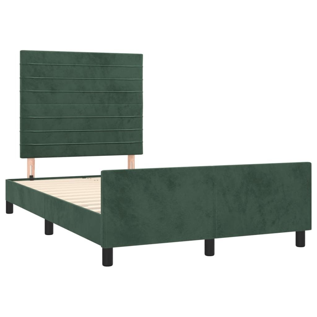 Maison Exclusive - Bettgestell ohne Matratze Dunkelgrün 120x190 cm Samt