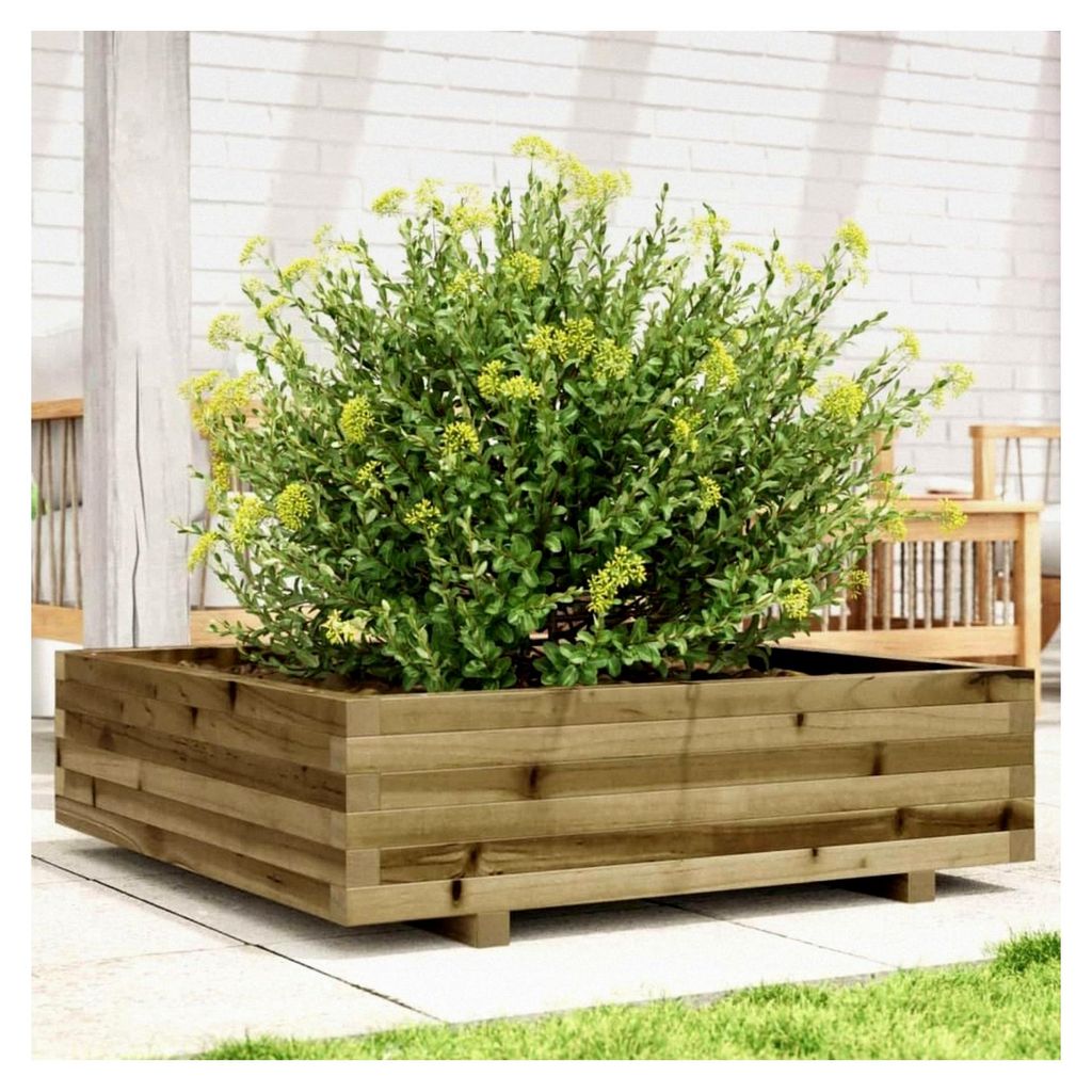 Hochbeet aus Kiefernholz 90x90x26,5 cm imprägniert für Garten, Terrasse und Balkon, robust und wetterbeständig
