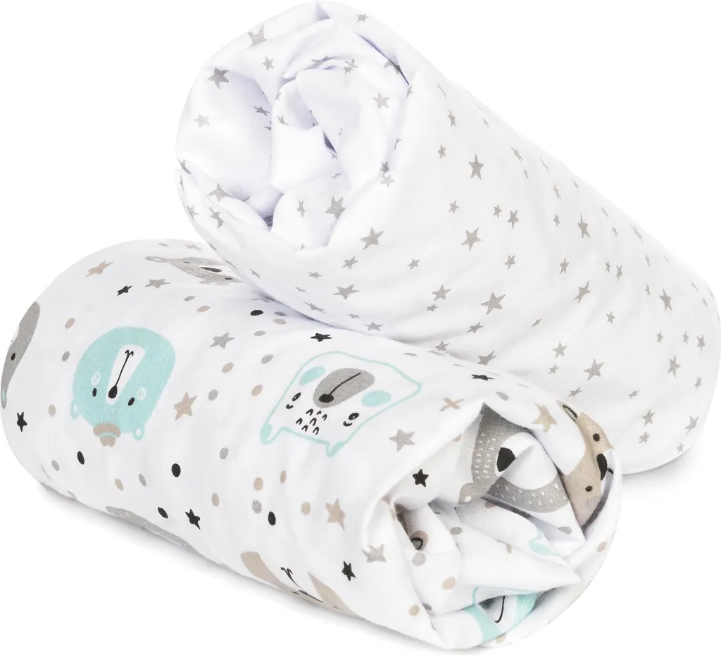 FlyIdeas Draps-housses 75x35 cm pour Nacelle et Panier Moïse - Lot de 2