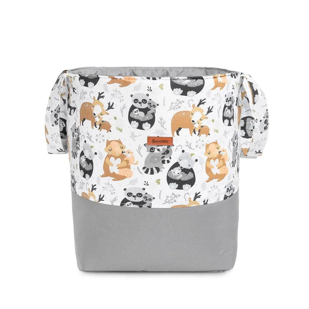 Panier à jouets Sensillo gris en feutre élégant pour chambre d'enfant