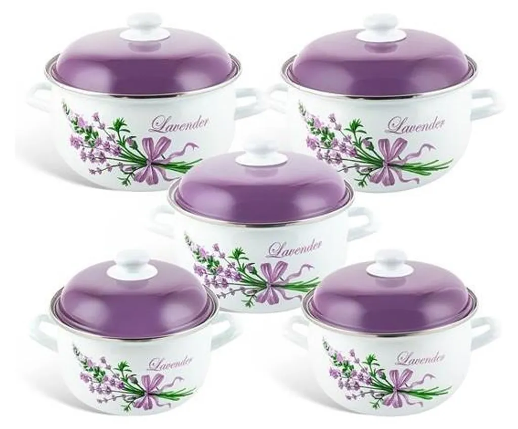 Enamel Line - Set di pentole smaltate da 10 pezzi