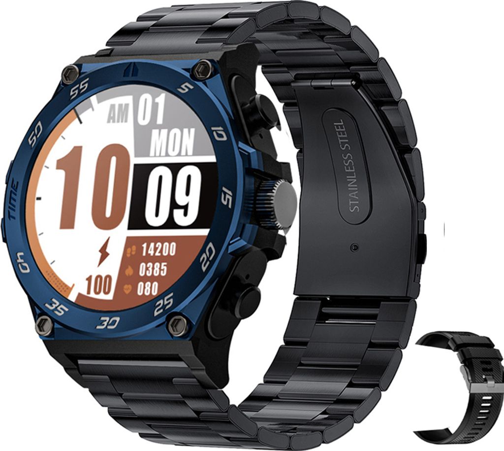 Smartwatch mit Ohrhoerern, 1,53-Zoll-IPS-High-Clear-Bildschirm, Sport-Gesundheitsueberwachung, Schlafmonitor-Uhr, IP67 wasserdicht, BT5.0 TWS-Ohrho...