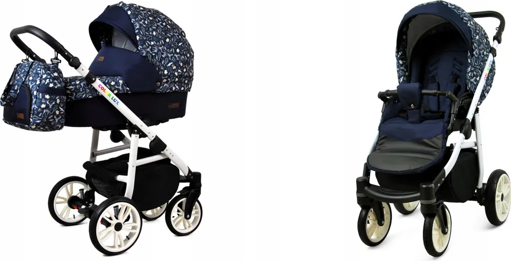 Poussette compacte BabyLux amortissante pour le confort du dos de bébé