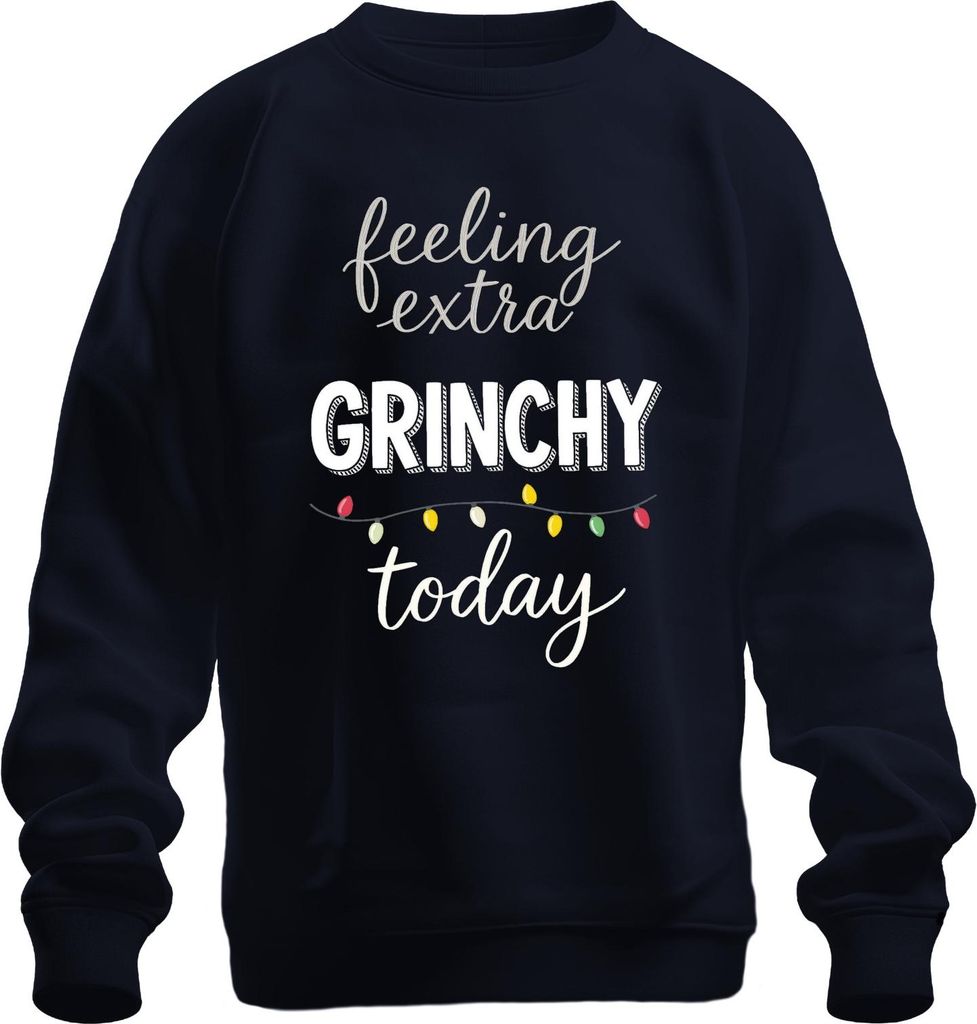 feeling extra GRINCHY today Weihnachten Grinch sarkastisch lustig Uni Sweatshirt Pullover, Navy, XL