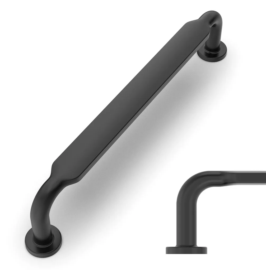 Poignées pour cuisine et penderie noires 160mm - Idéal rénovation de meuble