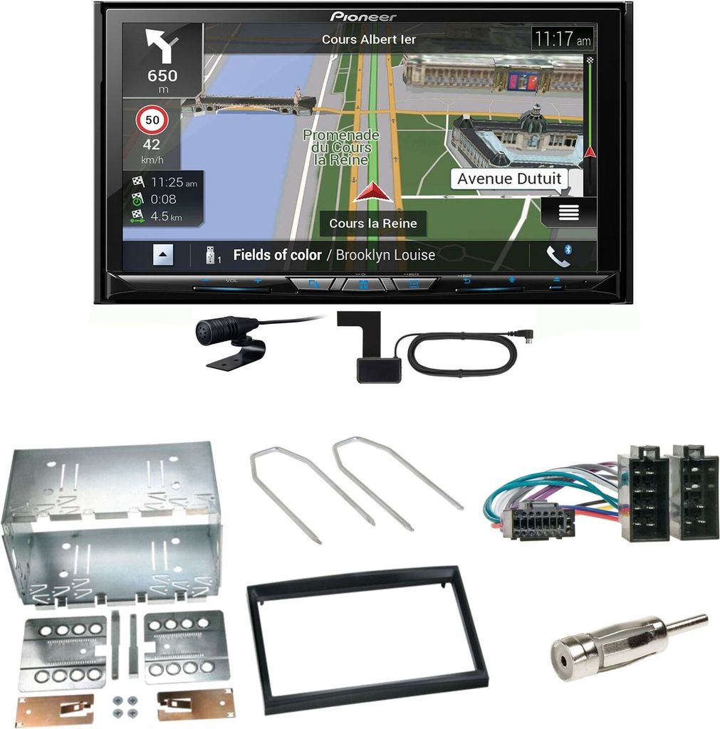 Pioneer AVIC-Z830DAB Navigation USB MP3 Einbauset für Peugeot 307 Citroen C2 C3