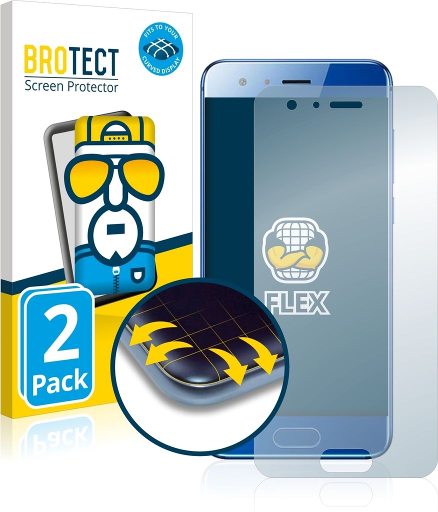 2x BROTECT Fullscreen Schutzfolie für Honor 9 Displayschutz Folie Fullcover Klar Transparent