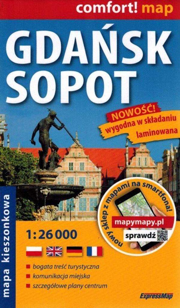 Danzica Sopot pianta della città laminata tascabile 1:26000 Immagine del prodotto 