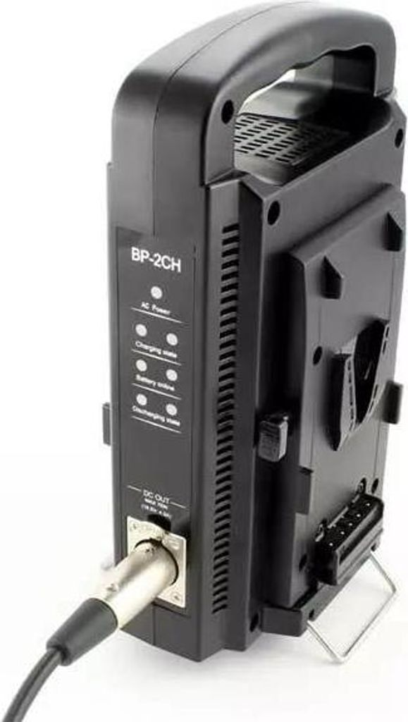 Ladegerät für Sony V-Mount (2 cLadeschächte) + XLR Kabel