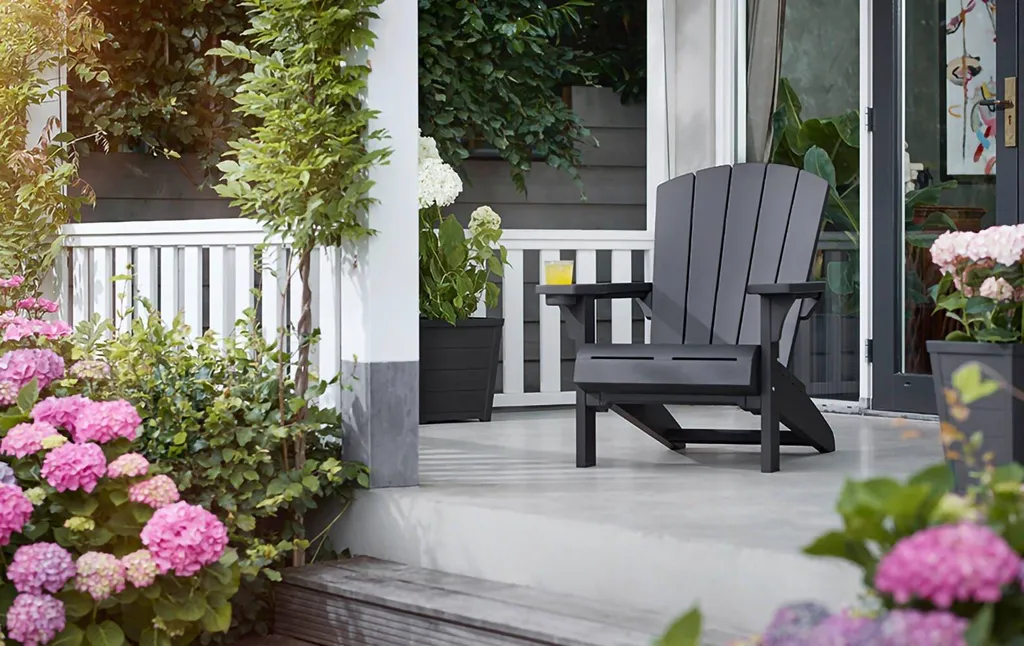 Tavolino Da Esterno Adirondack A 2 Ripiani: Resistente E Salvaspazio Per Patio E Giardino, Colore Grigio - 6
