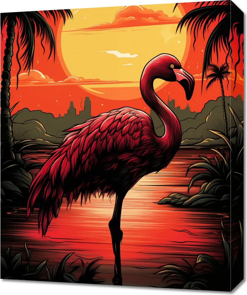 Quadro Fenicotteri Rosa 50x60 cm - Idea Regalo Casa Nuova Originale