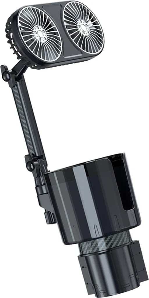 Ventilateur véhicule 3 vitesses rotatif 360° avec éclairage d'ambiance