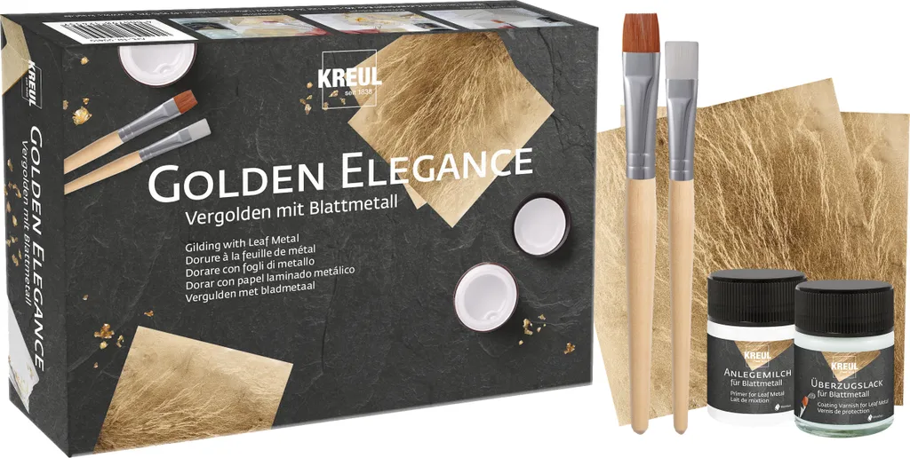 KREUL 99410 KREUL Doratura con foglia in metallo, set Eleganza dorata