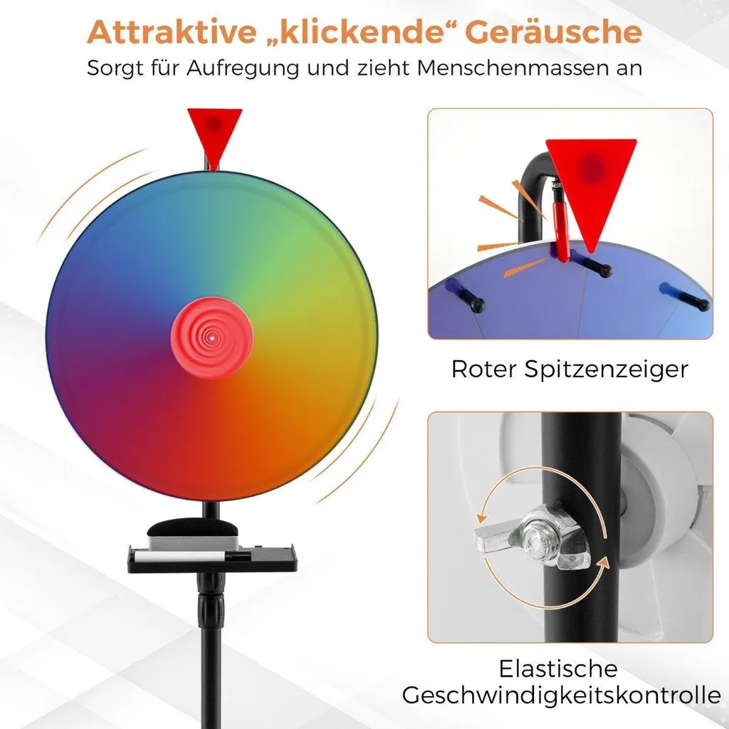 Roue de la fortune stable avec support de sol ajustable pour événements
