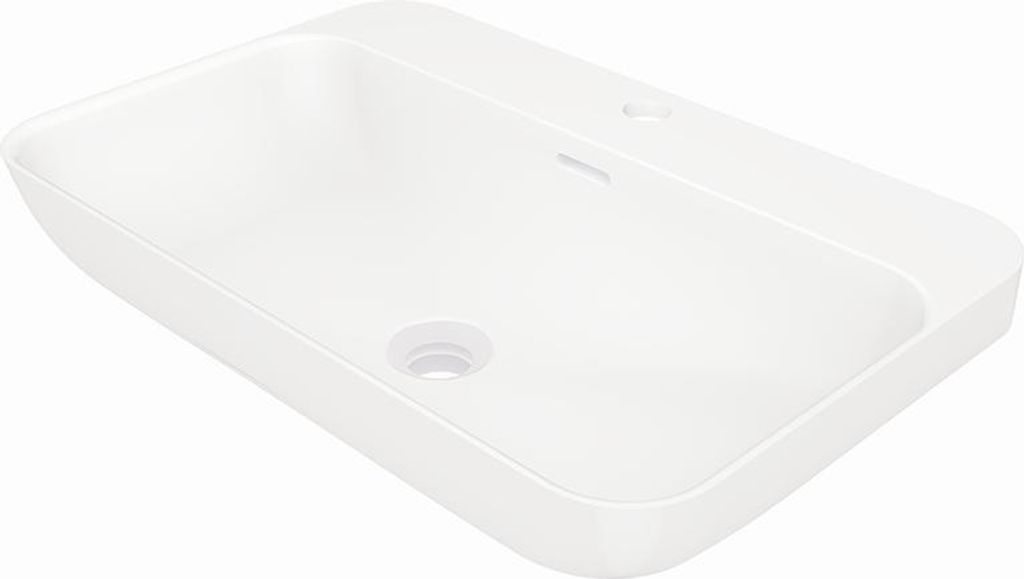 Steinberg Serie 449 Wand-Waschtisch, 1 Hahnloch, mit Überlauf, 600x400x120mm, Mattweiß, 4497300W