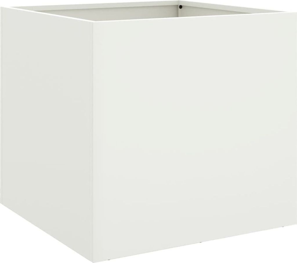 vidaXL Pflanzkübel Weiß 49x47x46 cm Stahl