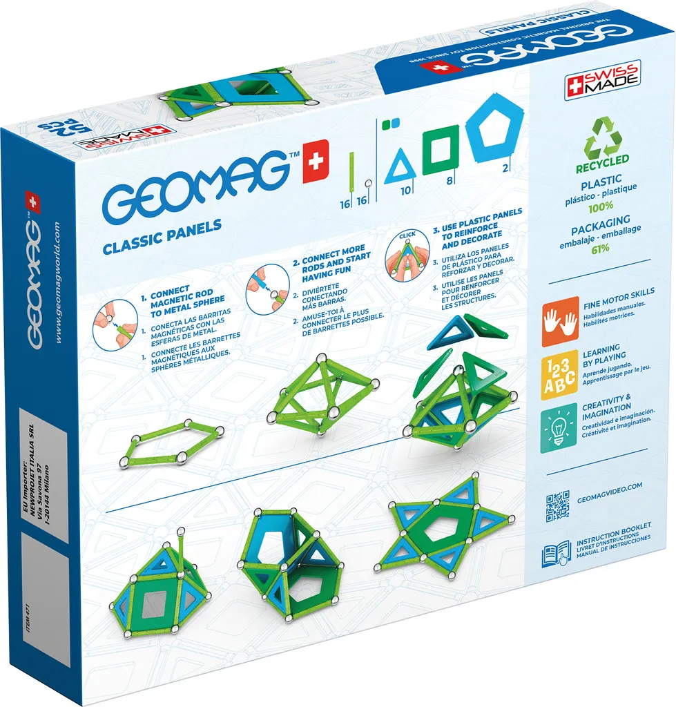 Construisez des Formes Géométriques en 3D avec Geomag Panels 52 Pcs