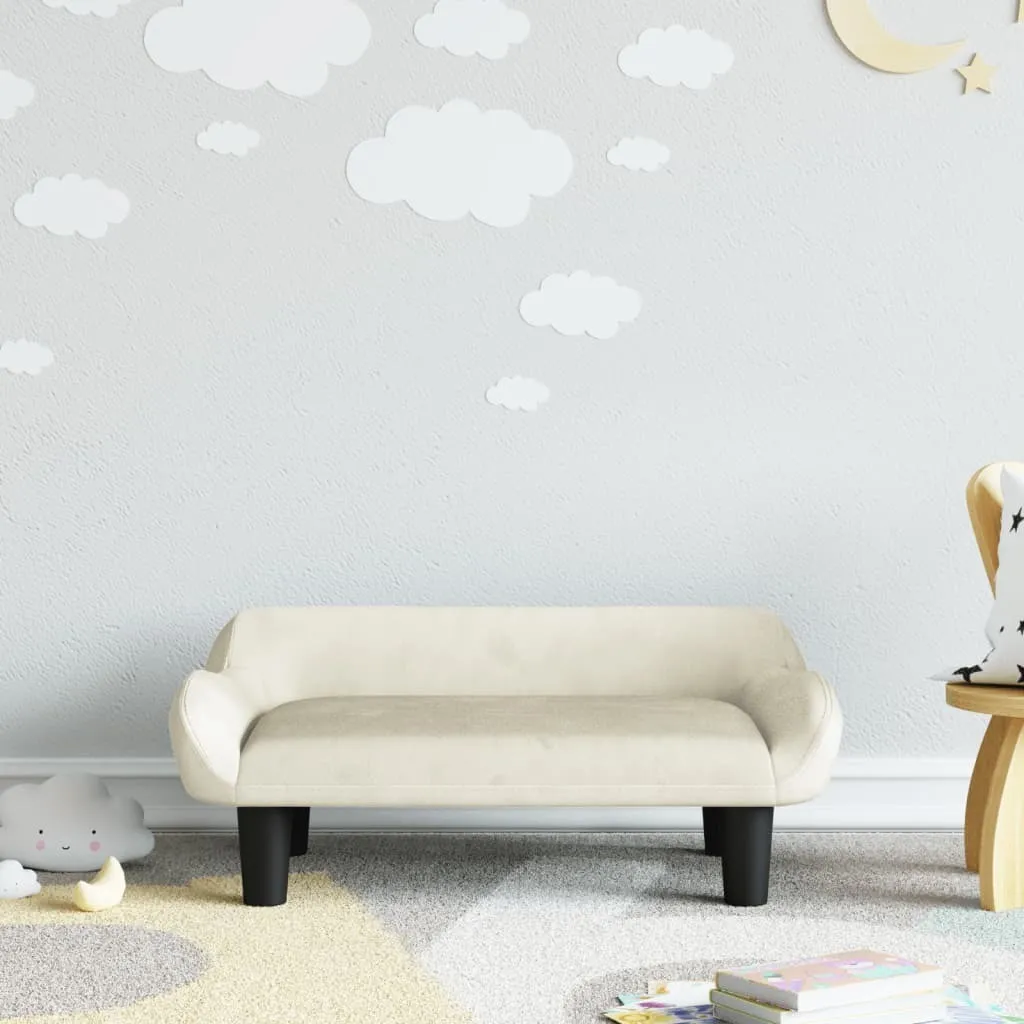 Il Mio Divanetto Preferito in Velluto Crema 70x40x24 per Bambini