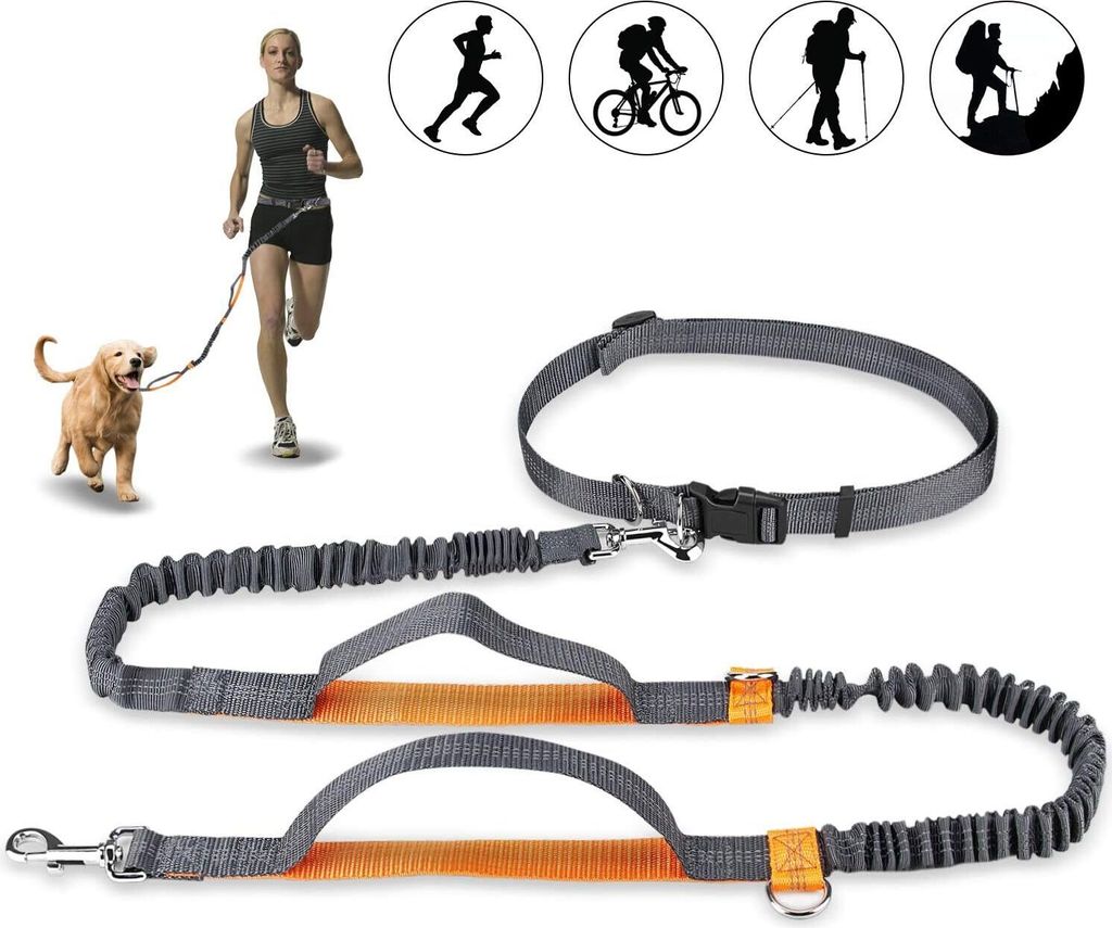 Handfreie Hundeleine, Hundegürtel,Taillengürtel, Hundeleine, Koppler, Lauf- und Jogging-Leine, Gürtel mit einziehbarem Bungee, reflektierende N...