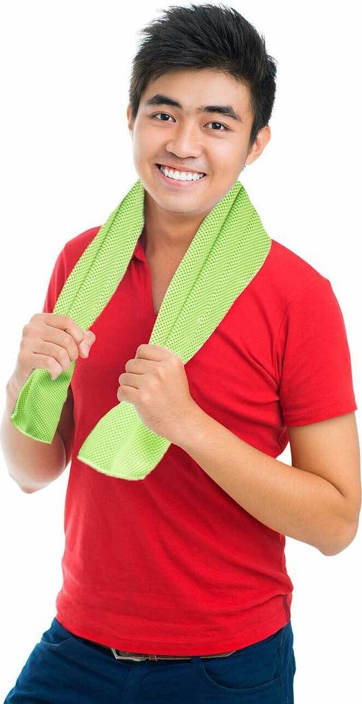 Sporthandtuch, Eistuch Erfrischungstuch - ultraleicht und kühlend im praktischen Beutel zum Anhängen 3 Tücher